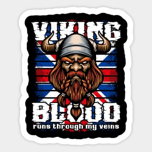 Viking Blood Through My Veins UK British Vikings Sticker